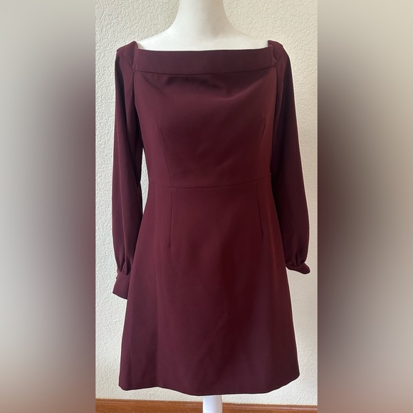 JILL by JILLSTUART Women's Off The Shoulder Burgundy Raisin Dress SZ 6 Cocktail - Picture 3 of 9